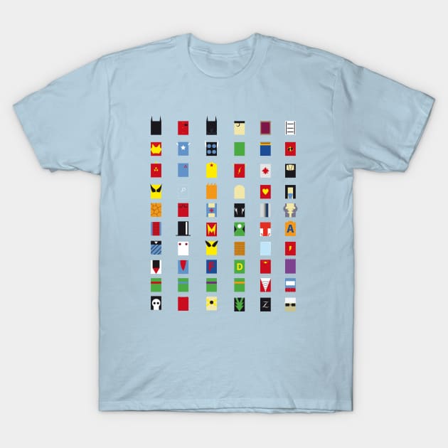 Minimalist Superheroes T-Shirt by Fanisetas